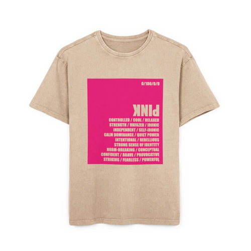 Beige Tee / PINK logo
