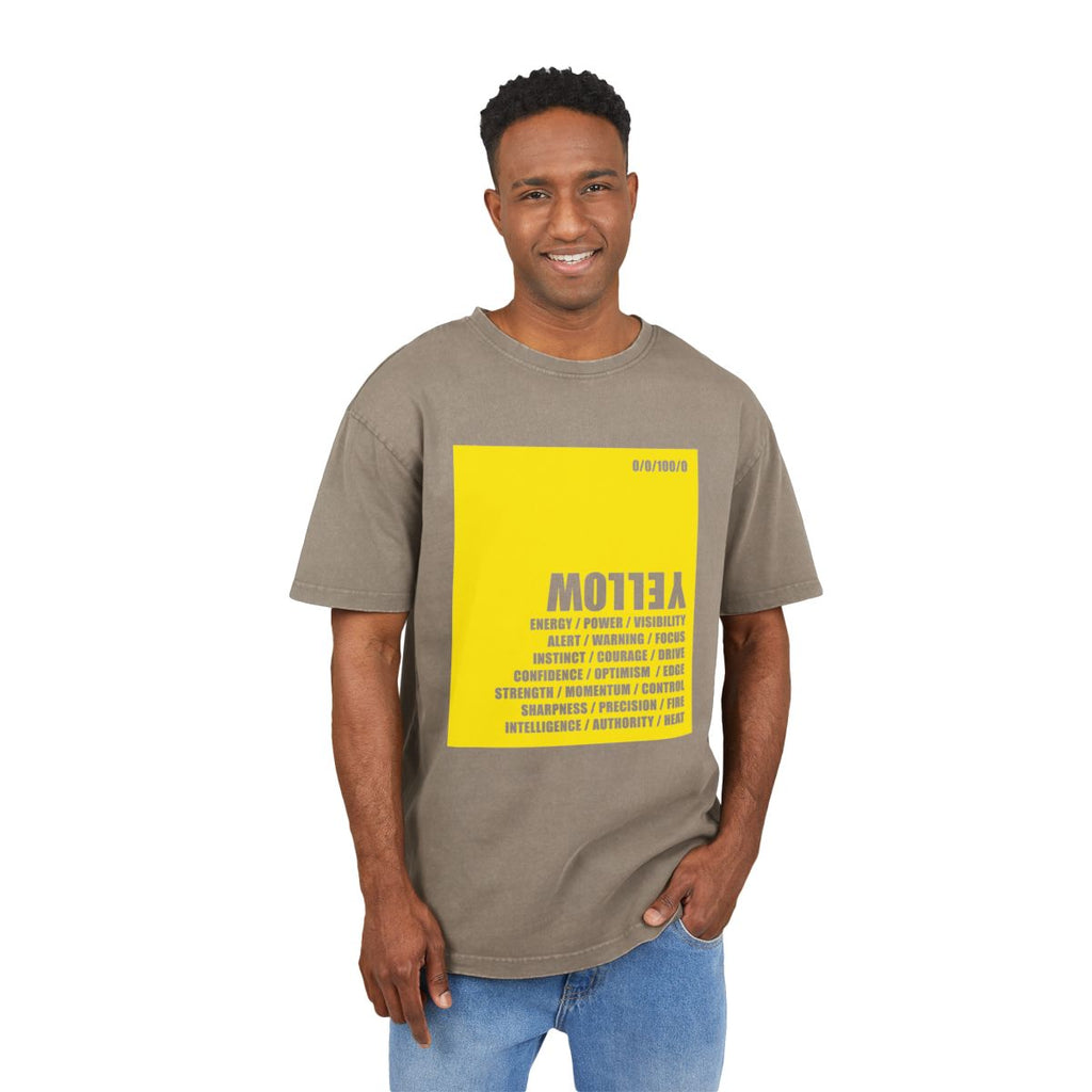 Dark Khaki Tee / YELLOW logo