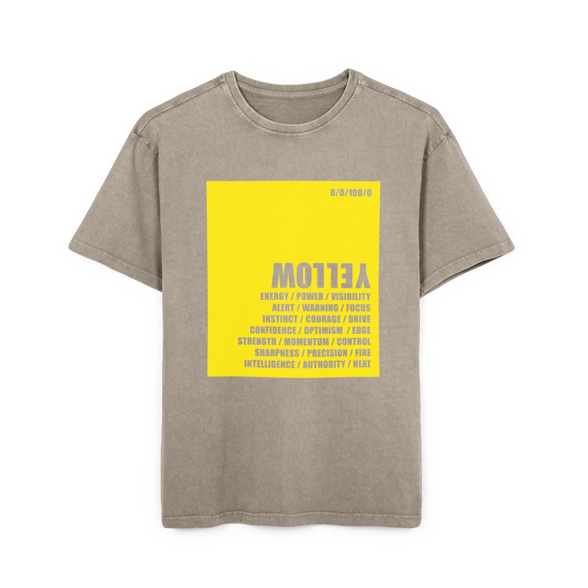 Dark Khaki Tee / YELLOW logo