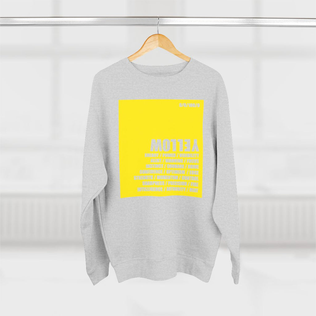 Grey sweatshirt / yellow logo