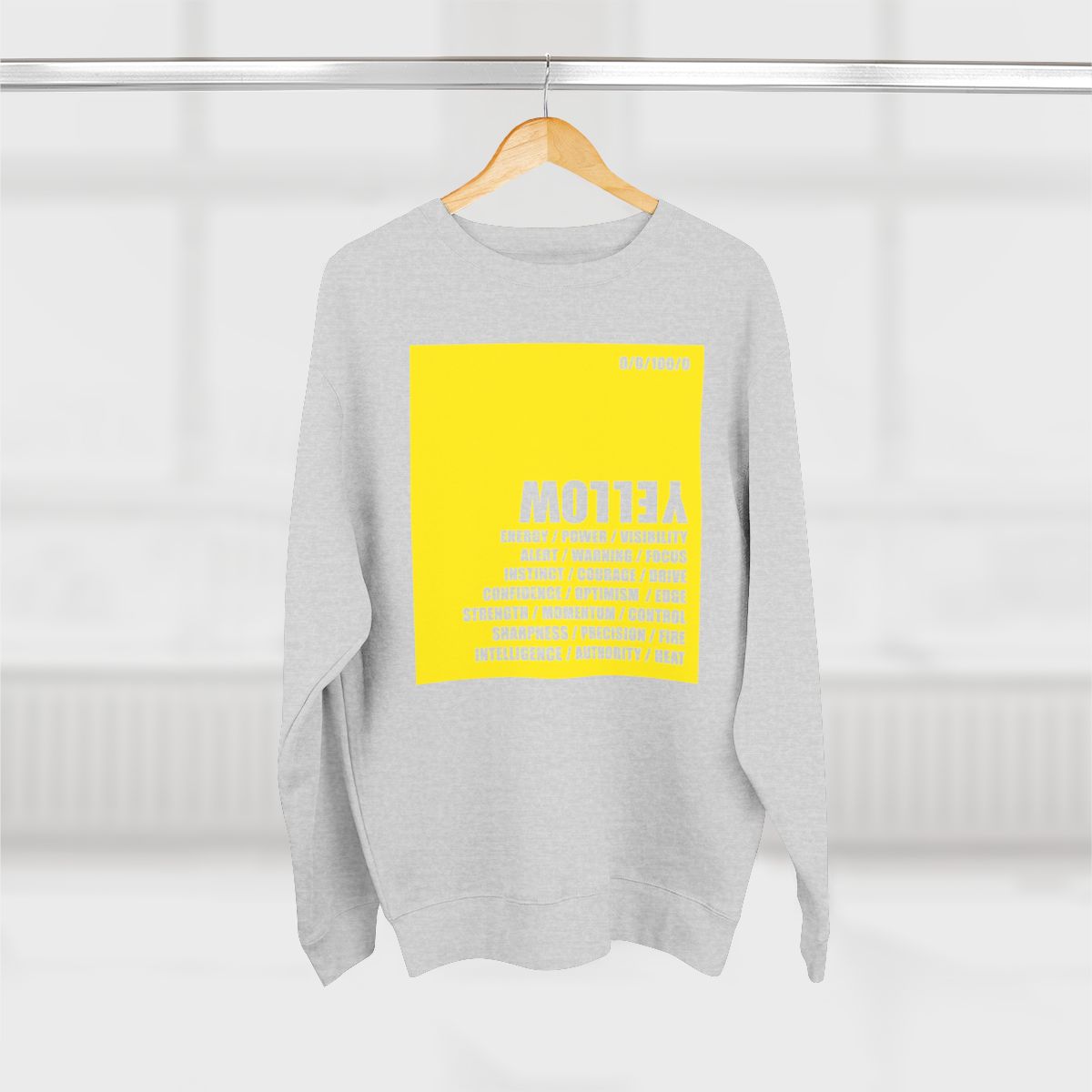 Grey sweatshirt / yellow logo