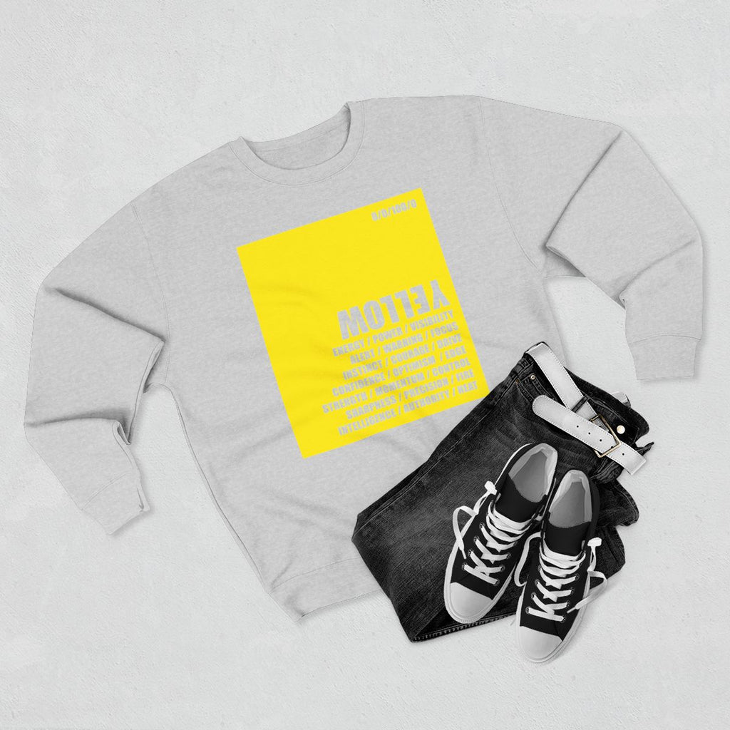 Grey sweatshirt / yellow logo