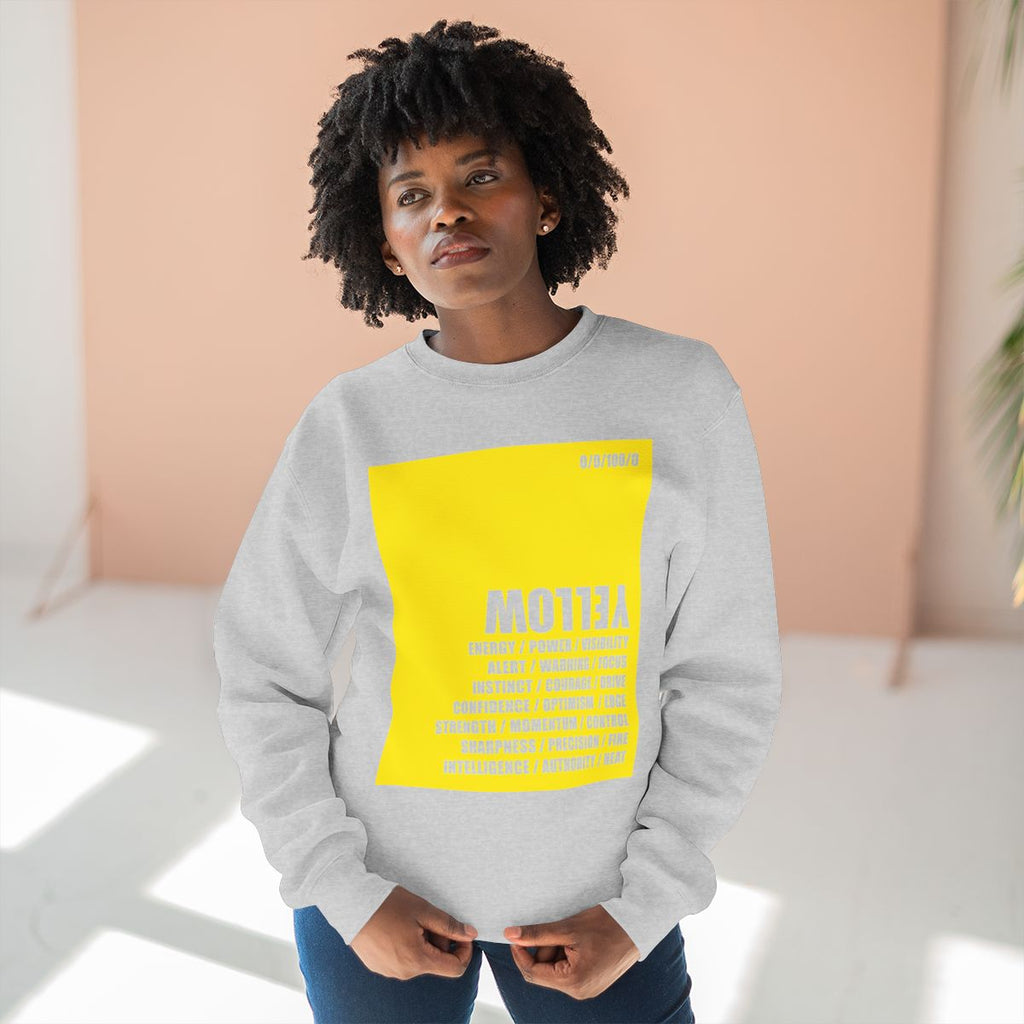 Grey sweatshirt / yellow logo