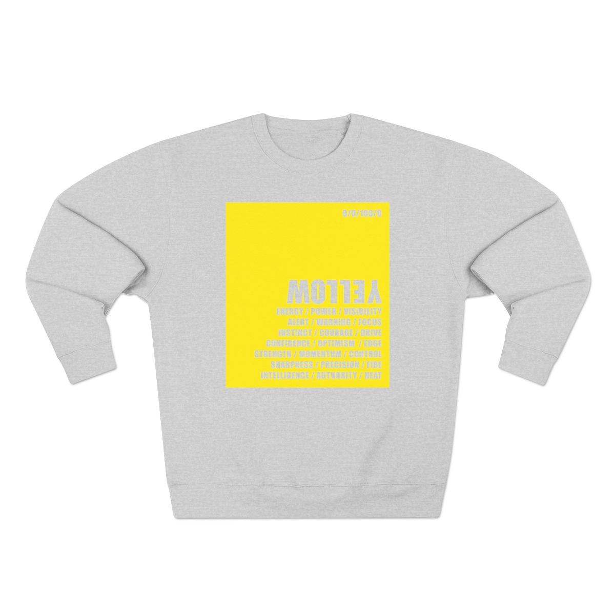 Grey sweatshirt / yellow logo