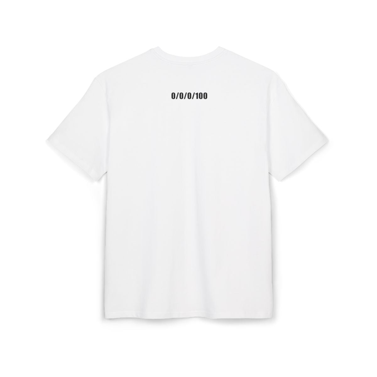 White Tee / Black long text