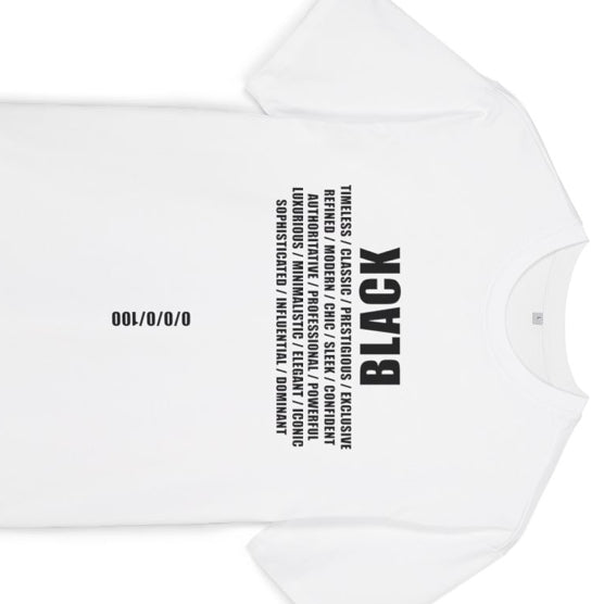 White Tee / Black text